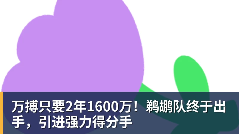 万搏官网万搏只要2年1600万!鹈鹕队终于出手,引进强力得分手